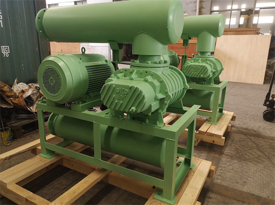 37 kW 1450 tours par minute 0,5 Bar 30m3/Min 6" traitement des eaux usées refroidissement par air racines type souffleur