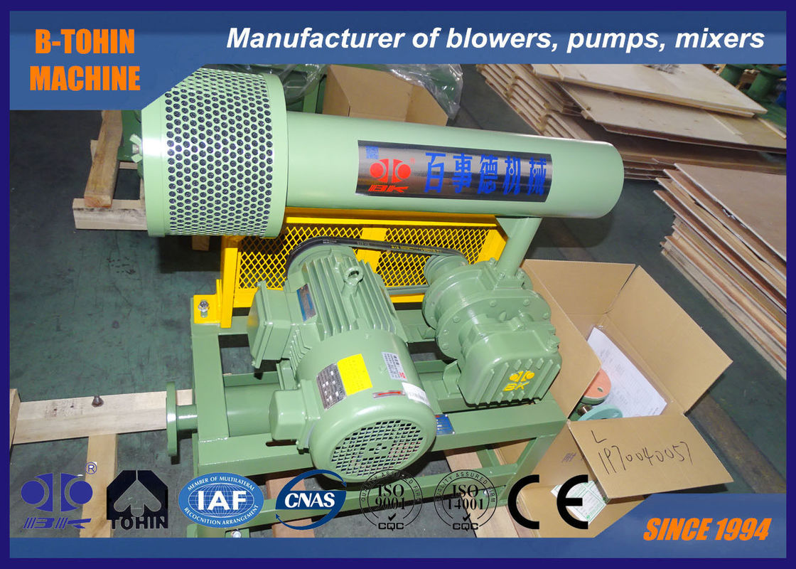 10 KPA - 80 KPA Pression souffleur à trois racines DN40 refroidissement par air, installation verticale